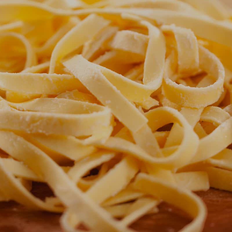 Fresh fettuccine pasta made with durum semolina